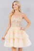 Sweetheart Corset Top Detailed Multi Layered Skirt Cocktail Dress for Women 4/XS-16/3X